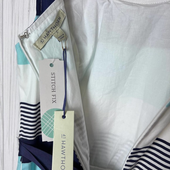 41 Hawthorn Size S Stripe Sleeveless Knee Dress Tie Waist Fit & Flare Lined NWT - Picture 13 of 16